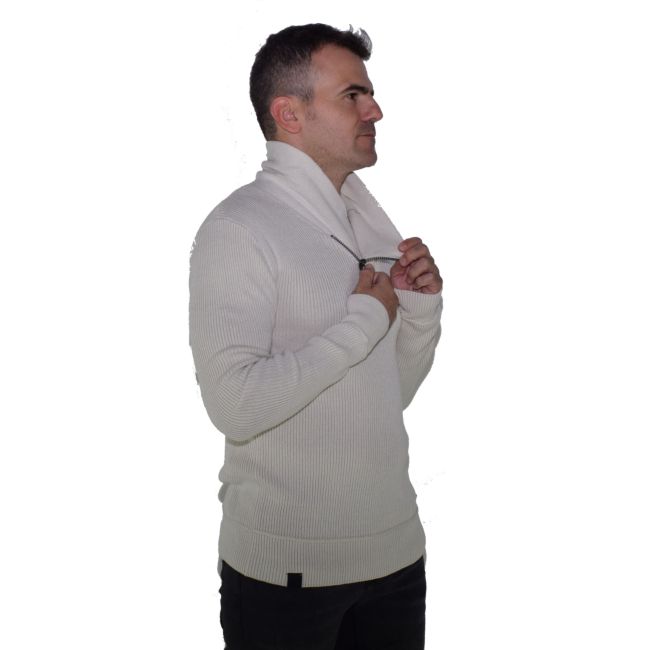 Jersey Punto Canalé Hombre Cuello con Cremallera – Koroshi 1921TR07