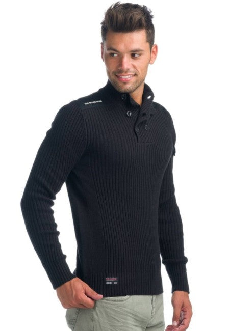 Jersey Hombre Punto Canalé Cuello Alto con Botones – Koroshi 1921TR10