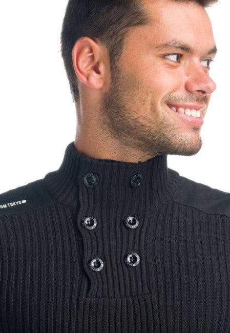 Jersey Hombre Punto Canalé Cuello Alto con Botones – Koroshi 1921TR10