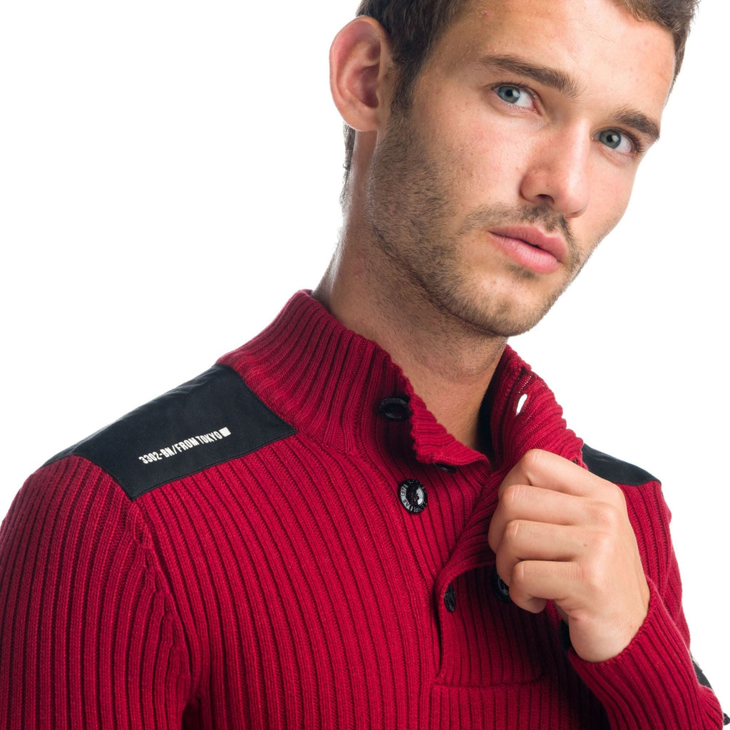 Jersey Hombre Punto Canalé Cuello Alto con Botones – Koroshi 1921TR10