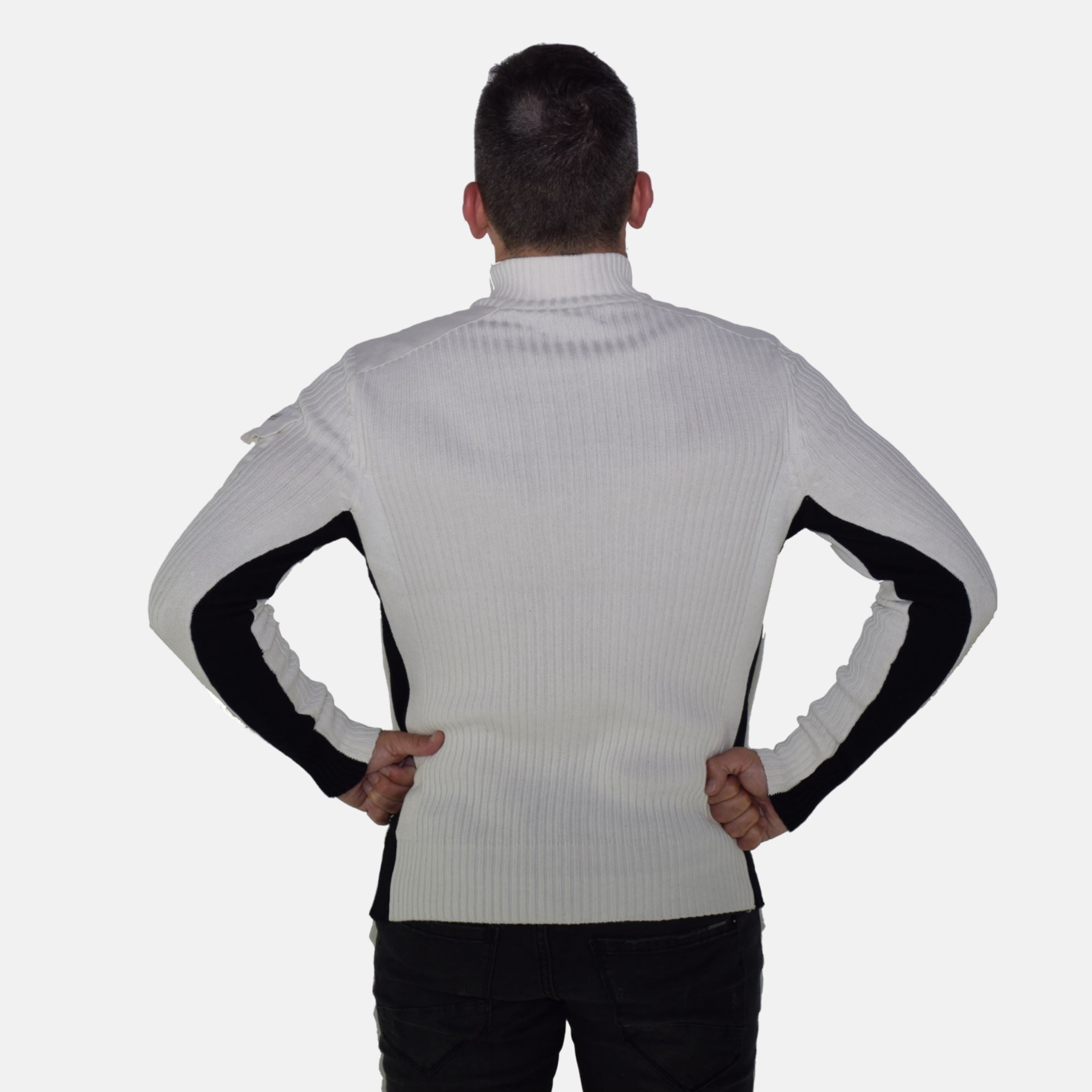 Jersey Hombre Punto Canalé Cuello Alto con Botones – Koroshi 1921TR10