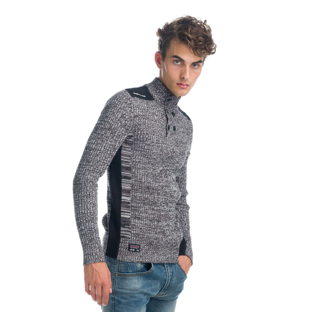 Jersey Hombre Punto Canalé Cuello Alto con Botones – Koroshi 1921TR10