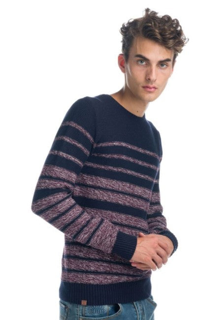 Jersey de Punto Rayas Hombre Cuello Redondo – Koroshi 1921TR12