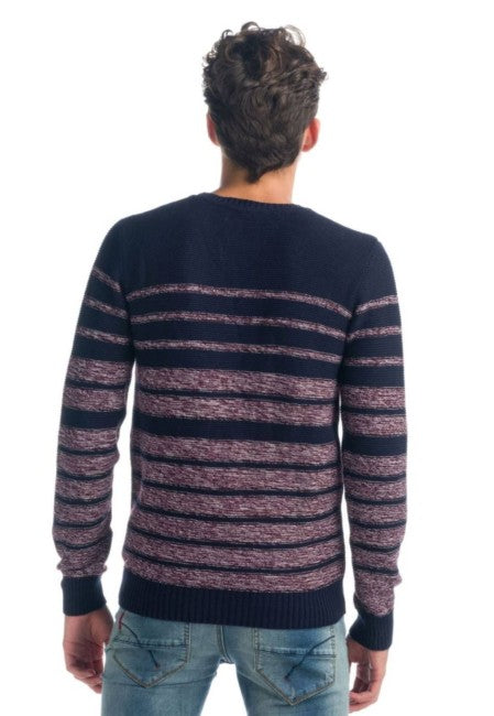 Jersey de Punto Rayas Hombre Cuello Redondo – Koroshi 1921TR12