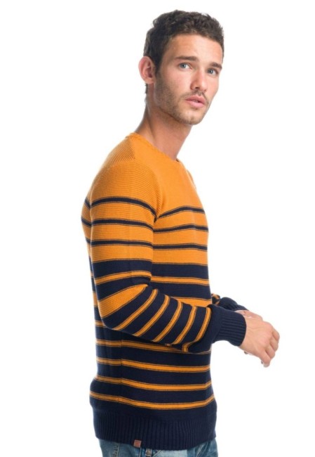 Jersey de Punto Rayas Hombre Cuello Redondo – Koroshi 1921TR12