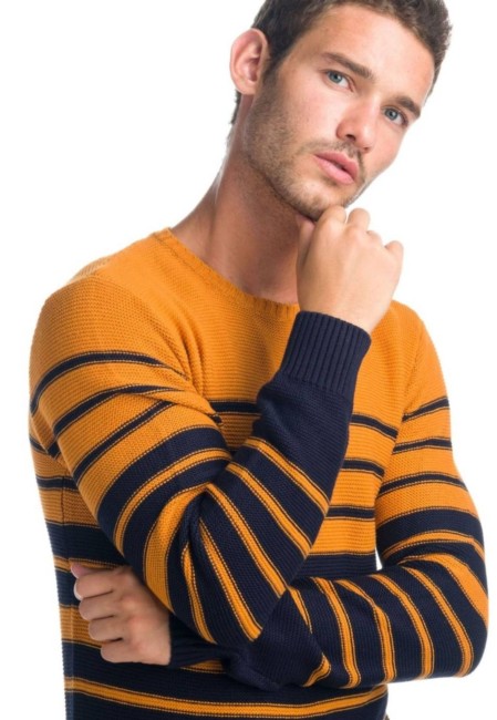 Jersey de Punto Rayas Hombre Cuello Redondo – Koroshi 1921TR12