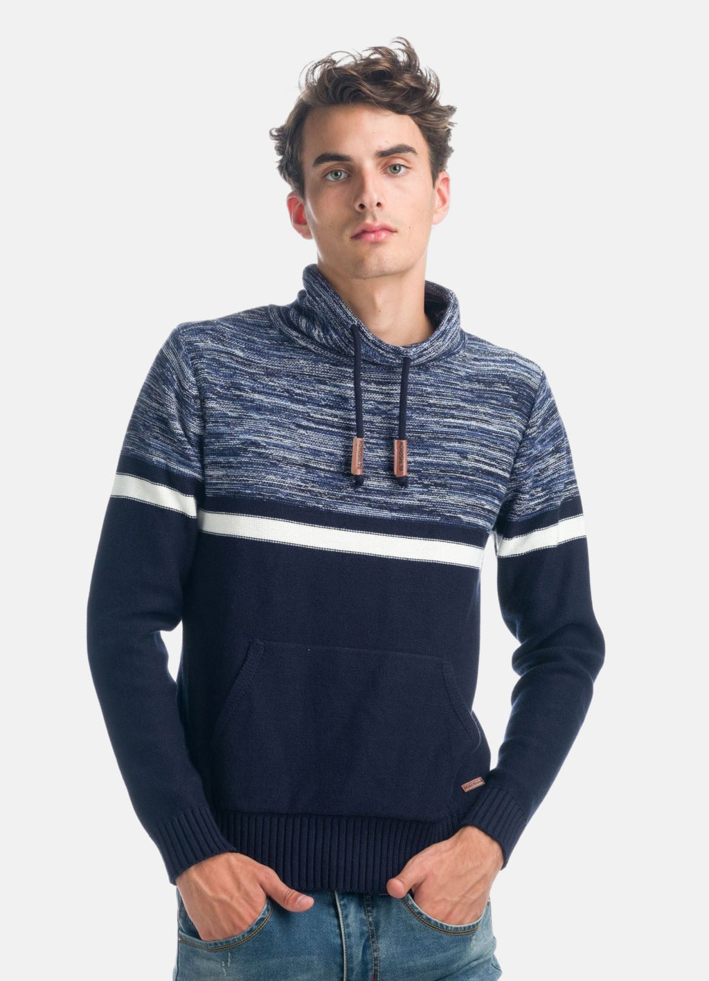 Jersey Hombre Cuello Alto con Cordón Punto Jaspeado – Koroshi 1921TR17