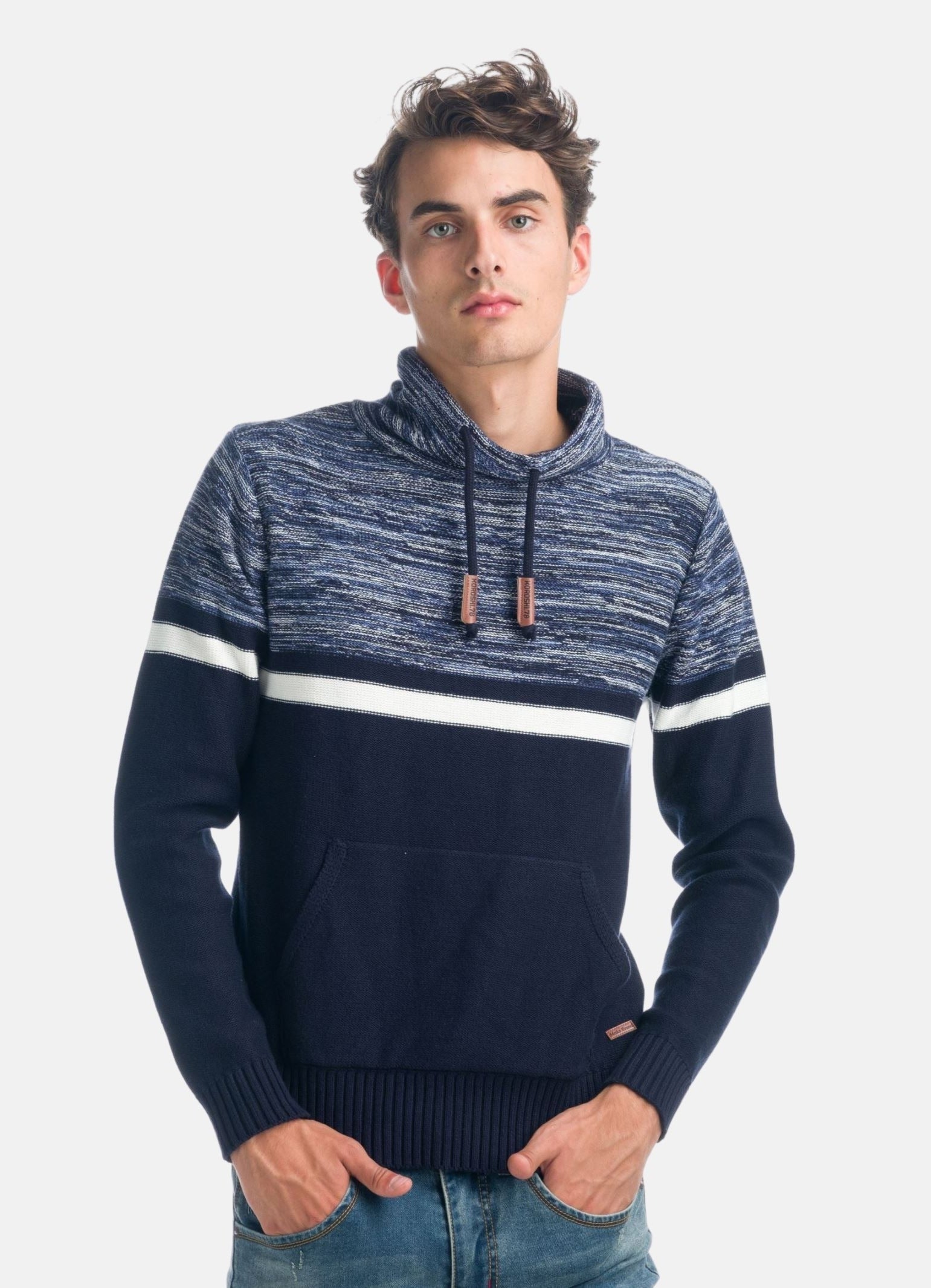 Jersey Hombre Cuello Alto con Cordón Punto Jaspeado – Koroshi 1921TR17