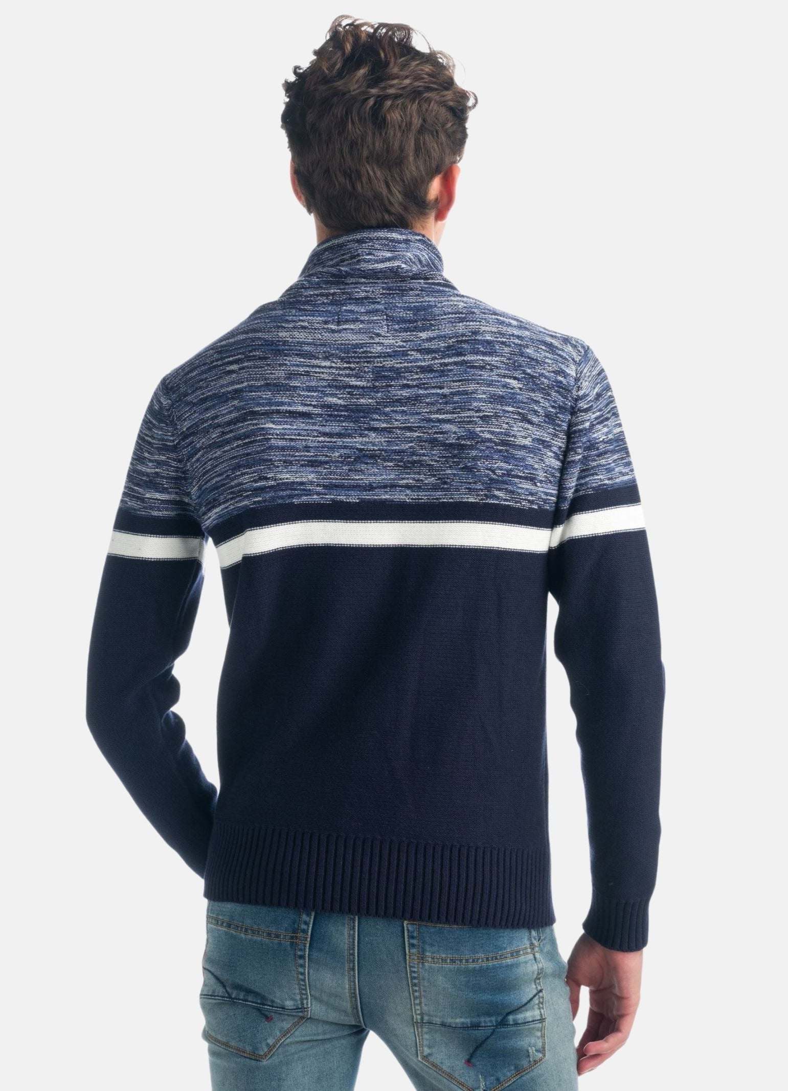 Jersey Hombre Cuello Alto con Cordón Punto Jaspeado – Koroshi 1921TR17