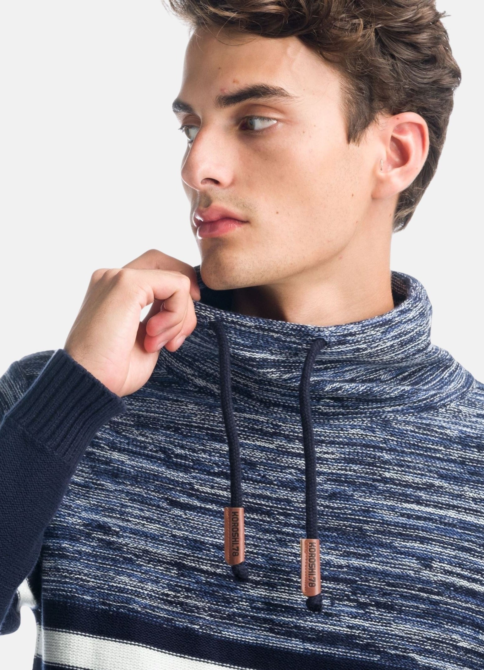 Jersey Hombre Cuello Alto con Cordón Punto Jaspeado – Koroshi 1921TR17