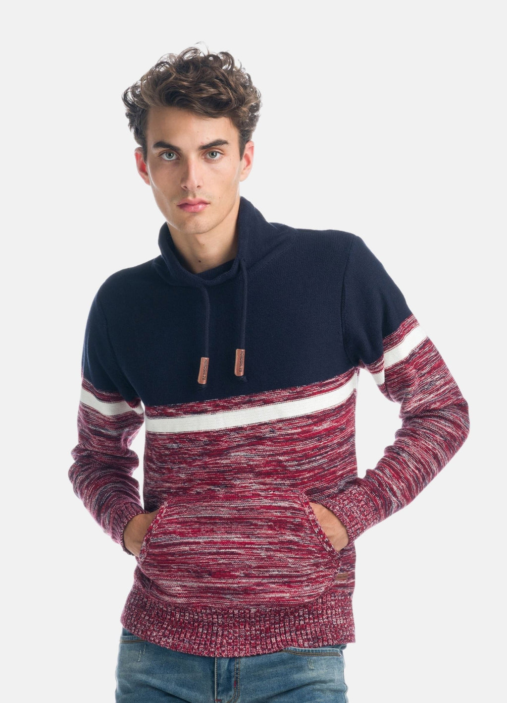 Jersey Hombre Cuello Alto con Cordón Punto Jaspeado – Koroshi 1921TR17