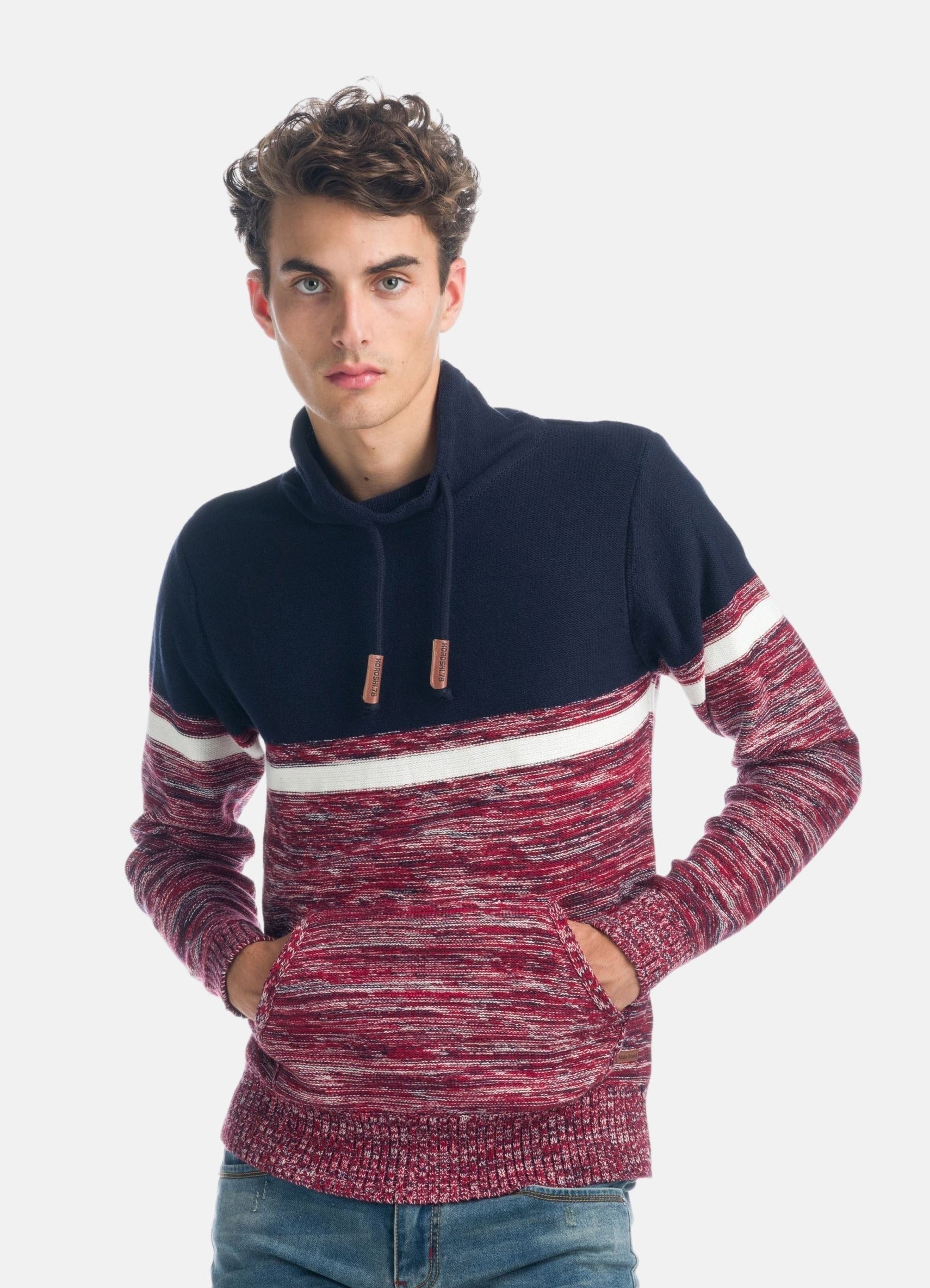 Jersey Hombre Cuello Alto con Cordón Punto Jaspeado – Koroshi 1921TR17