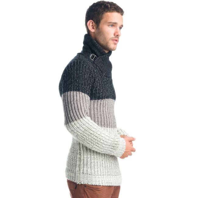Jersey Hombre Punto Grueso Cuello Cruzado con Hebilla – Koroshi 1921TR23