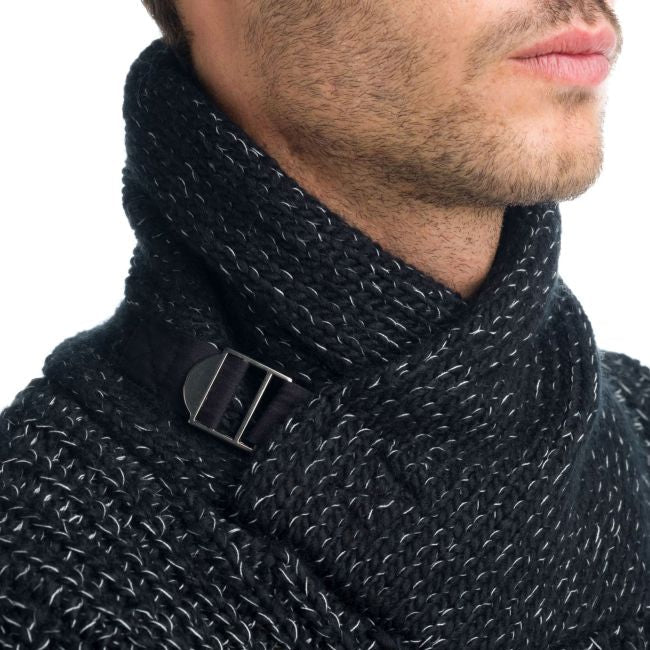 Jersey Hombre Punto Grueso Cuello Cruzado con Hebilla – Koroshi 1921TR23