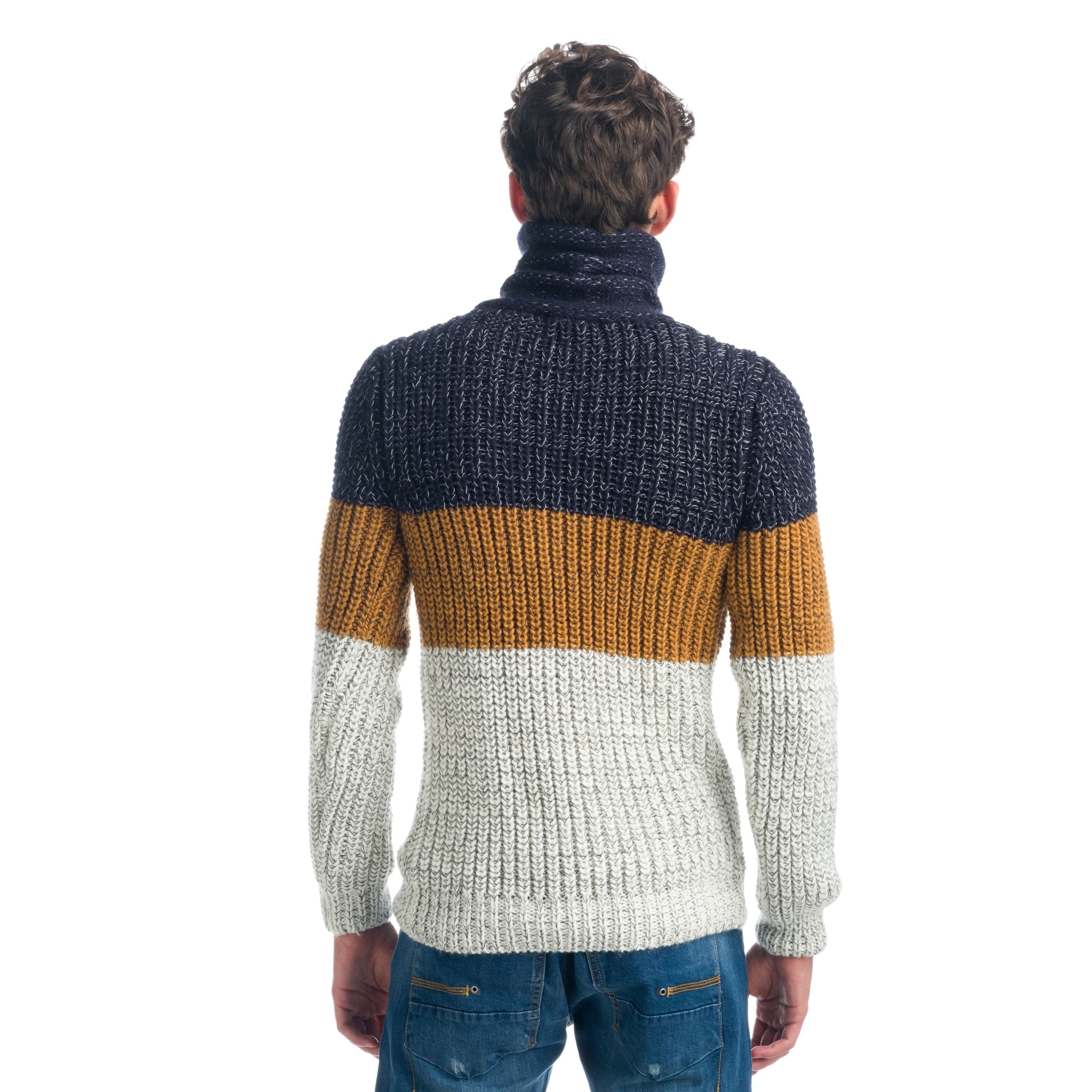 Jersey Hombre Punto Grueso Cuello Cruzado con Hebilla – Koroshi 1921TR23