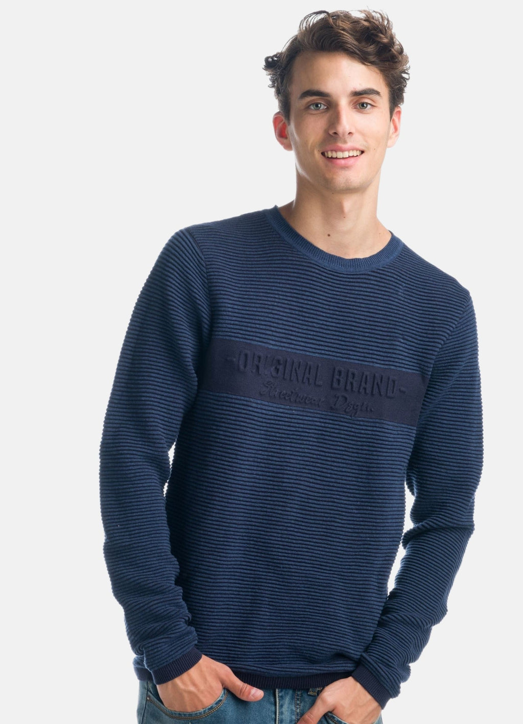 Jersey de Punto Canalé Hombre Texto en Relieve – Koroshi 1921TR26