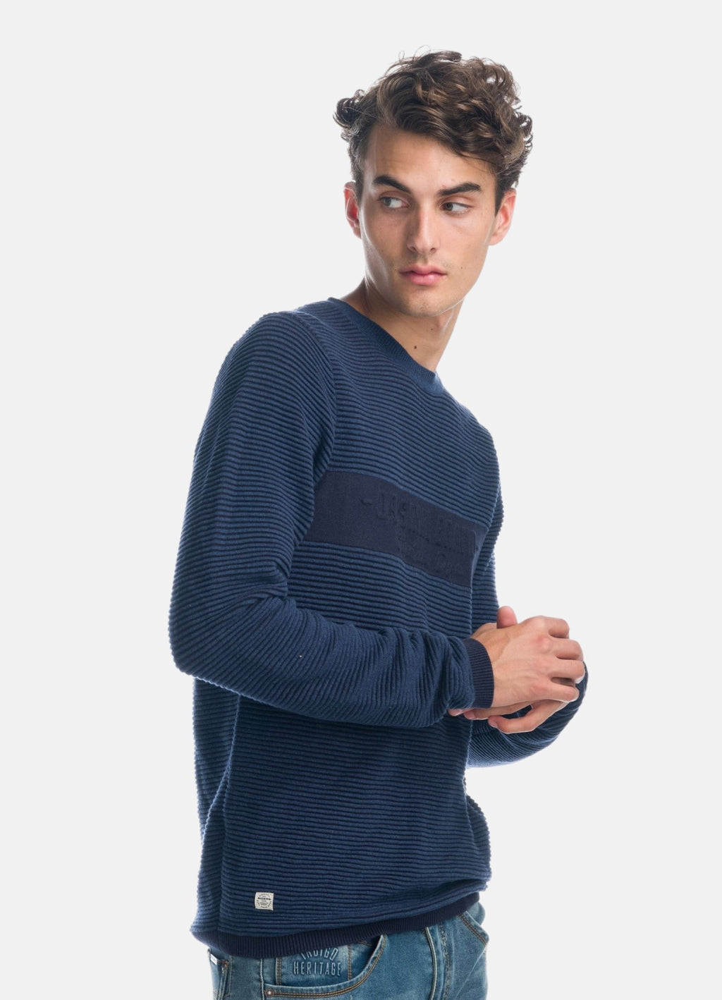 Jersey de Punto Canalé Hombre Texto en Relieve – Koroshi 1921TR26