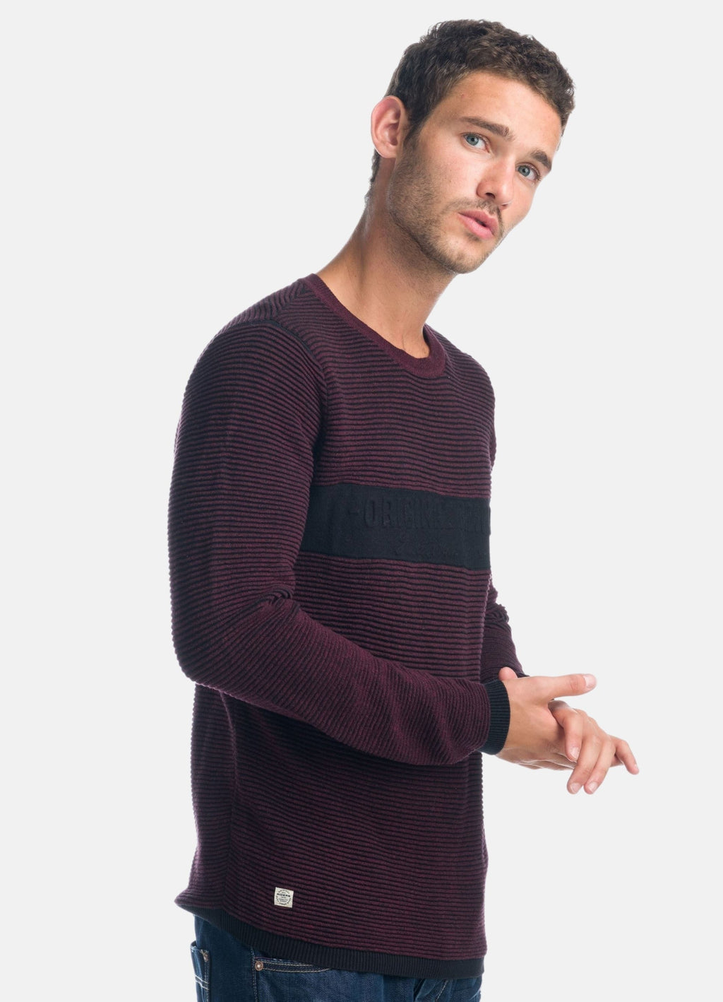Jersey de Punto Canalé Hombre Texto en Relieve – Koroshi 1921TR26