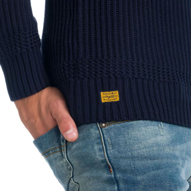 Jersey de Punto Canalé Fantasía Hombre Cuello Redondo – Koroshi 1921TR33