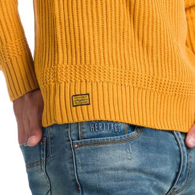 Jersey de Punto Canalé Fantasía Hombre Cuello Redondo – Koroshi 1921TR33