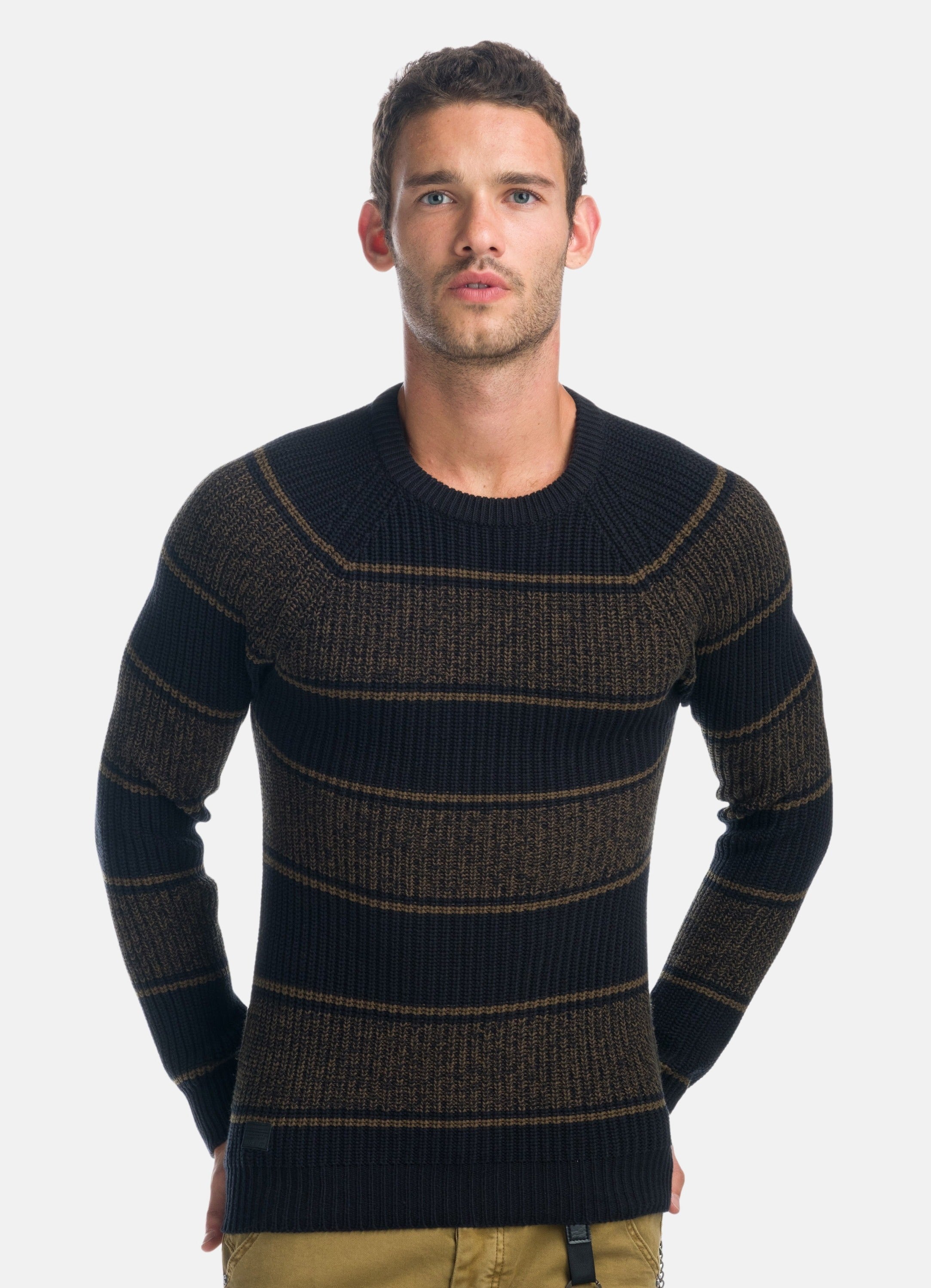 Jersey de Rayas Hombre Punto Canalé Cuello Redondo – Koroshi 1921TR35