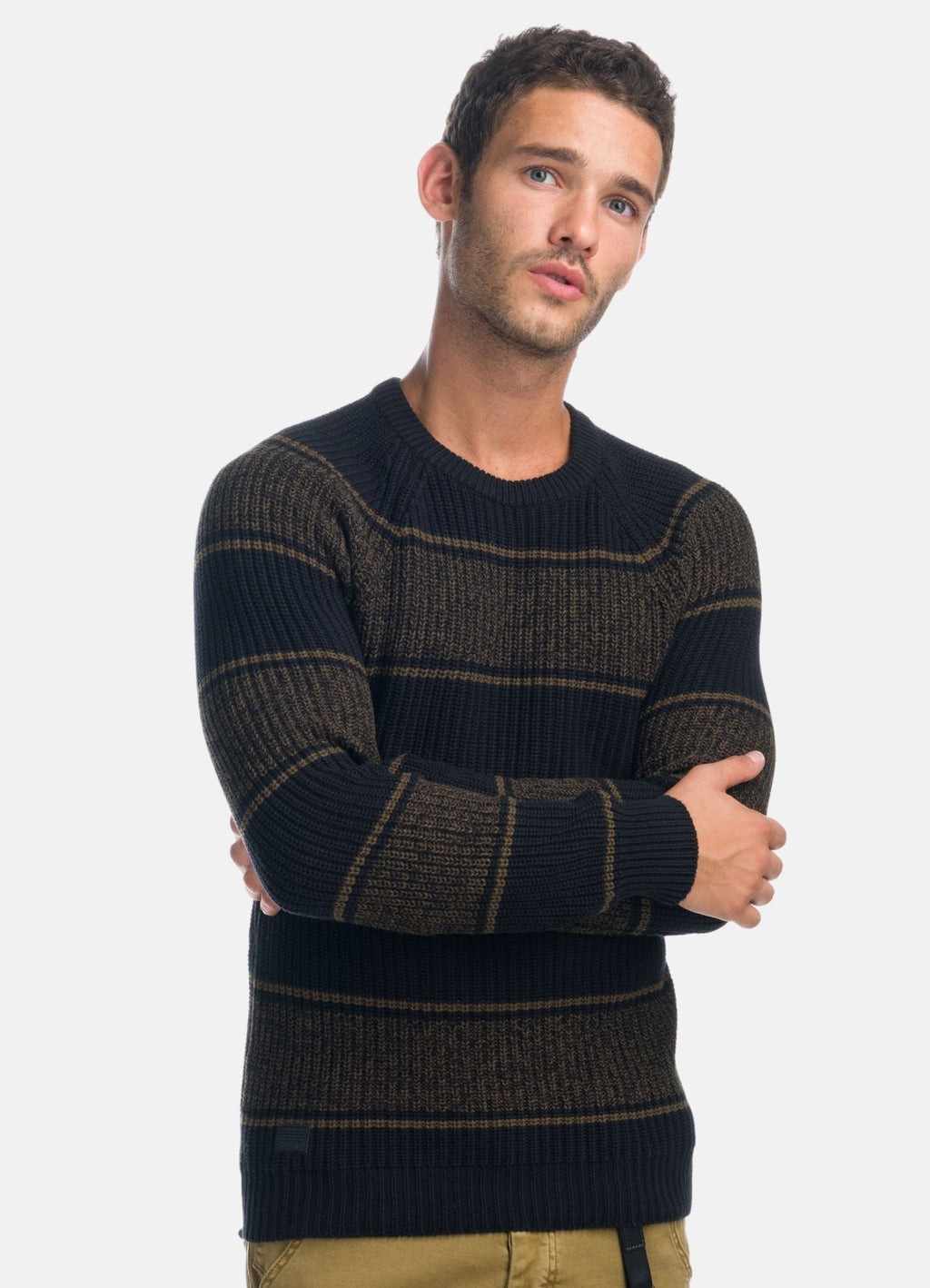 Jersey de Rayas Hombre Punto Canalé Cuello Redondo – Koroshi 1921TR35