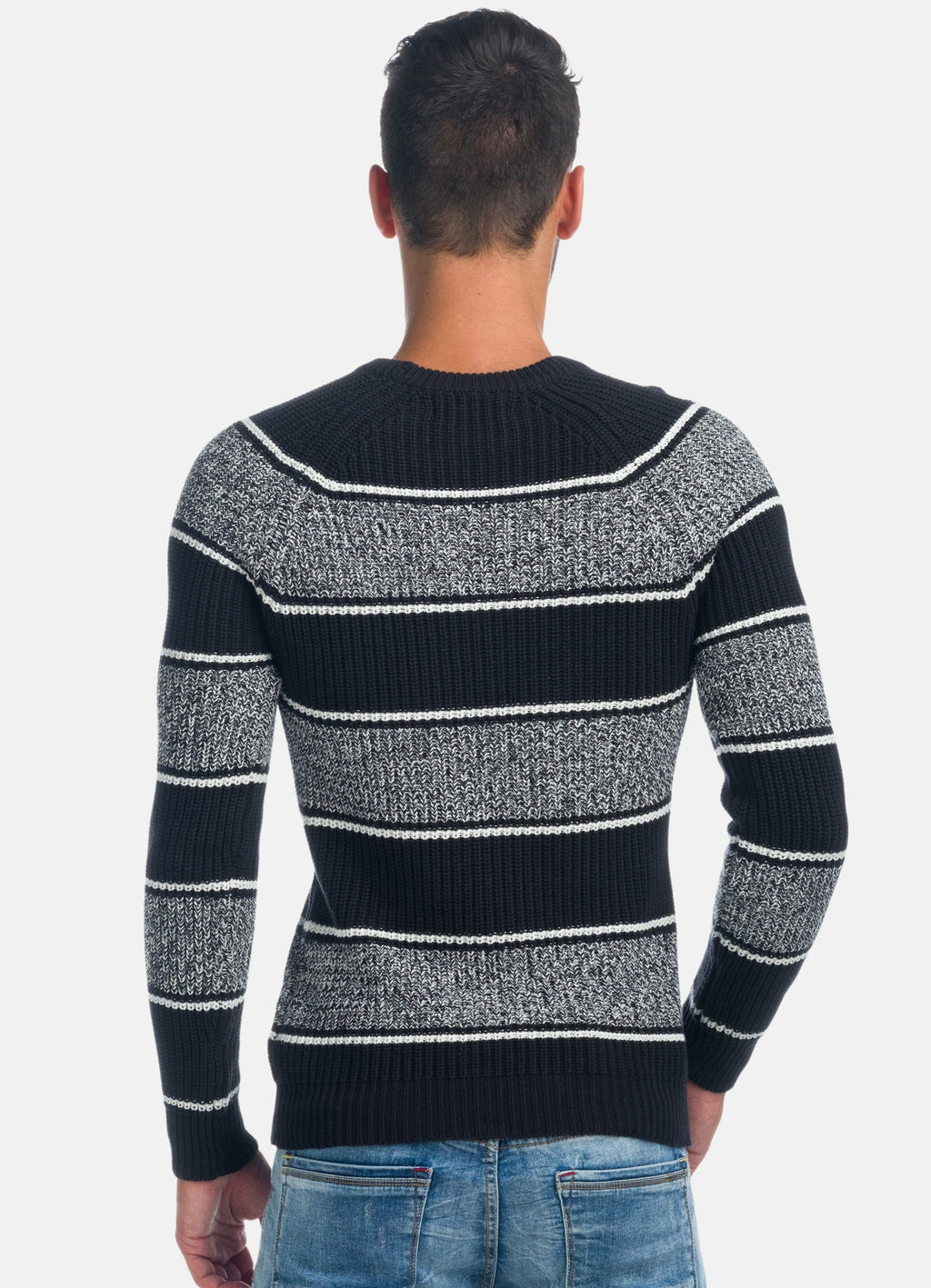 Jersey de Rayas Hombre Punto Canalé Cuello Redondo – Koroshi 1921TR35