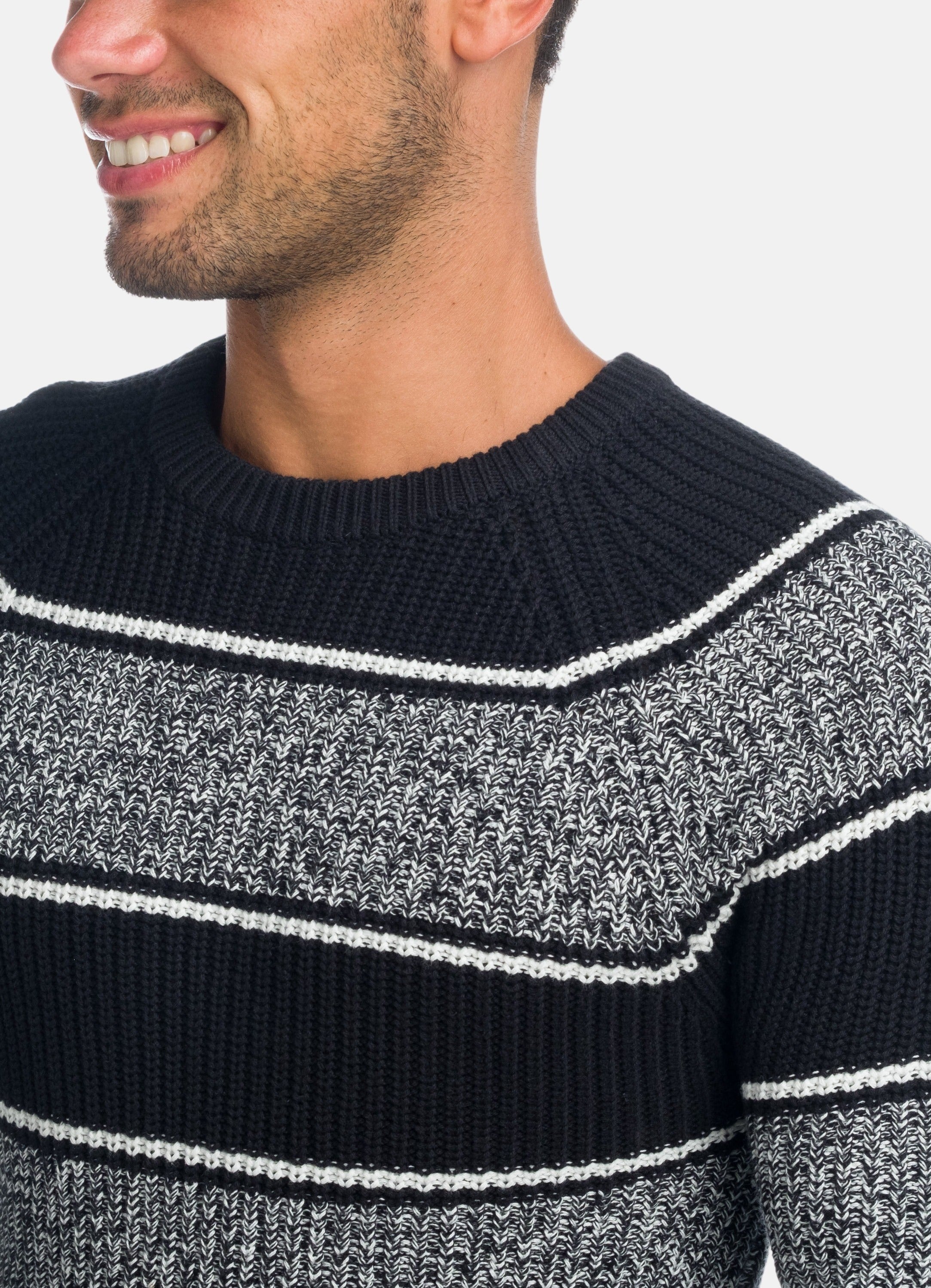 Jersey de Rayas Hombre Punto Canalé Cuello Redondo – Koroshi 1921TR35