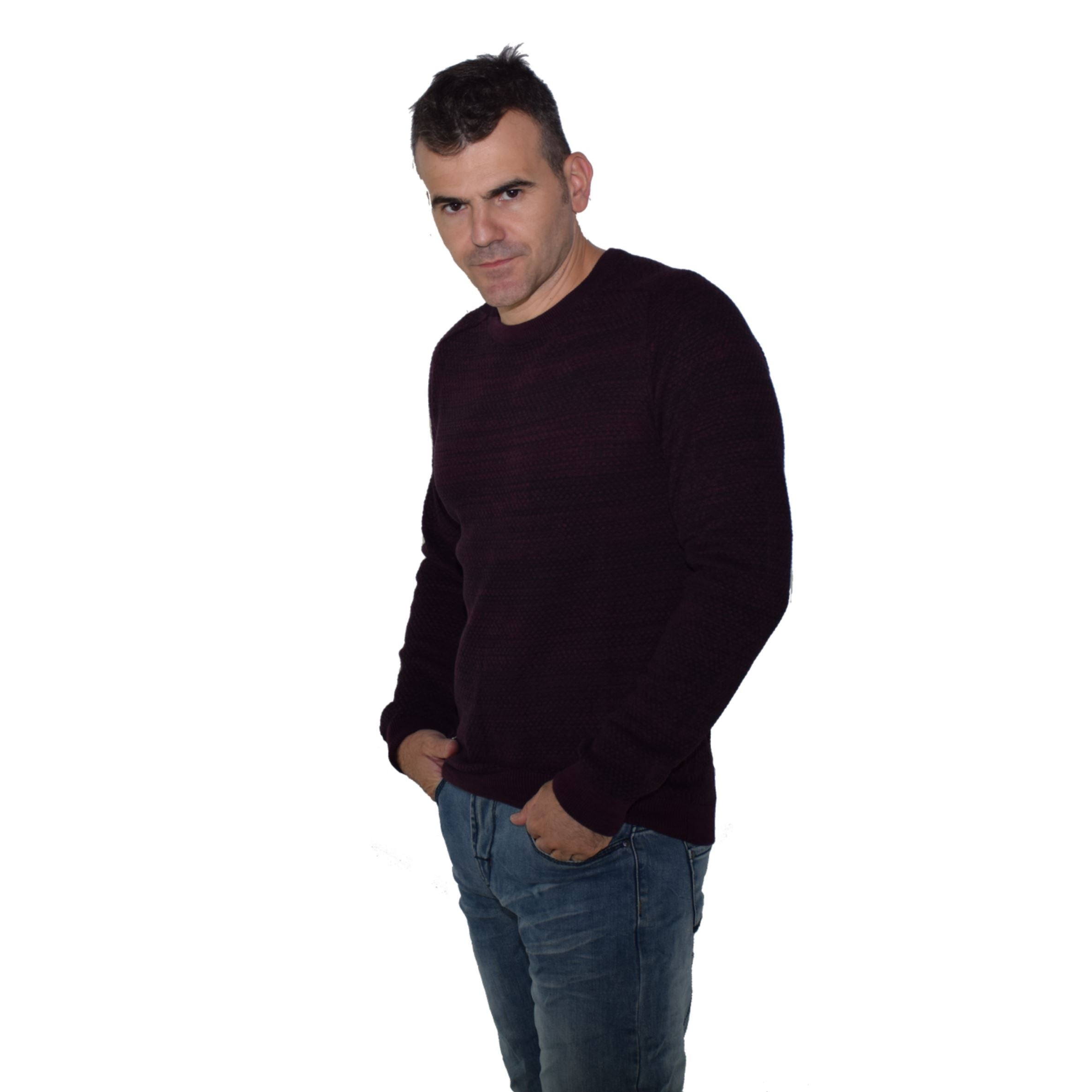 Jersey de Punto de Abeja Hombre Cuello Redondo – Koroshi 1921TR36