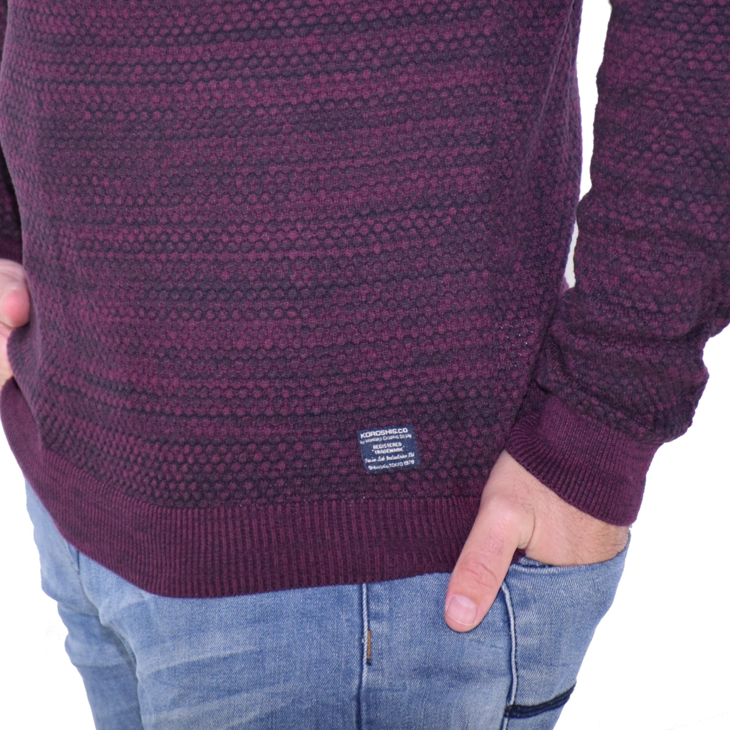 Jersey de Punto de Abeja Hombre Cuello Redondo – Koroshi 1921TR36
