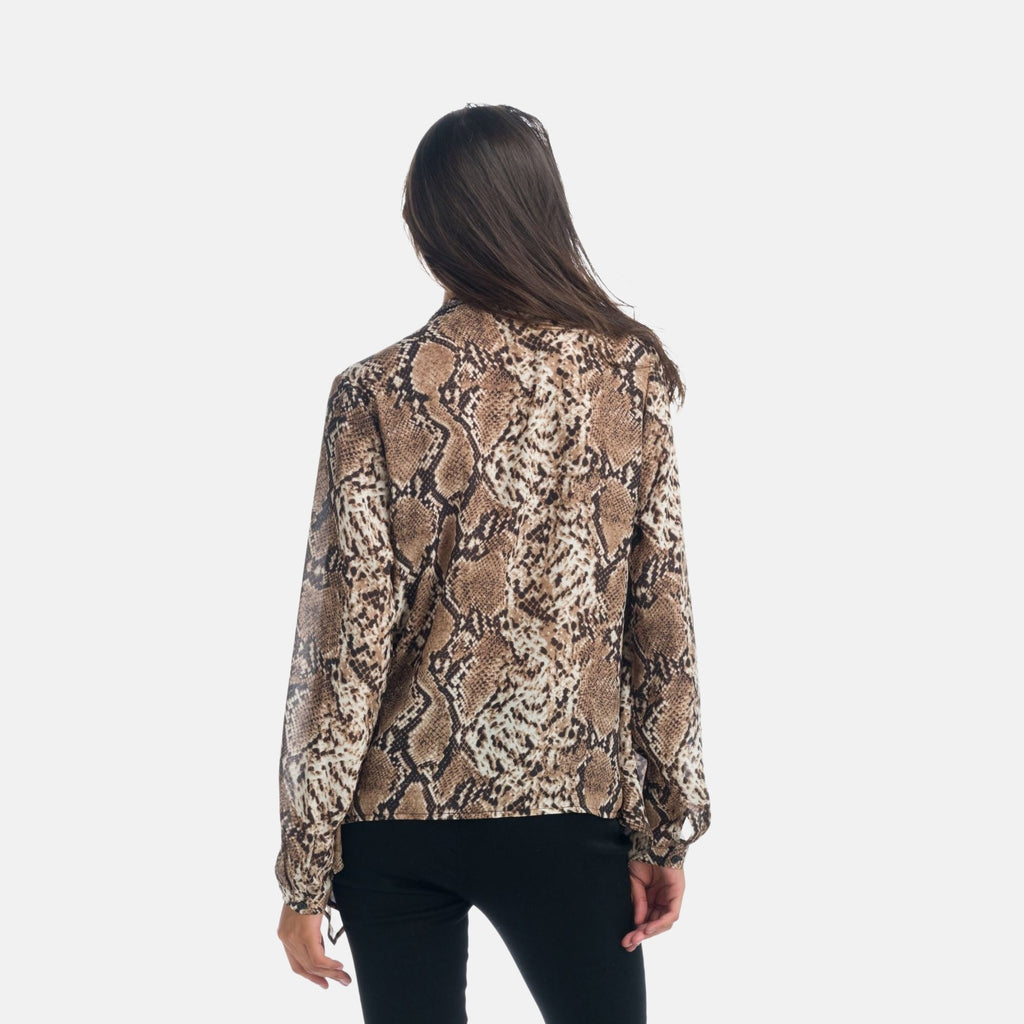 Blusa Mujer Animal Print Serpiente Cuello Mao – Koroshi