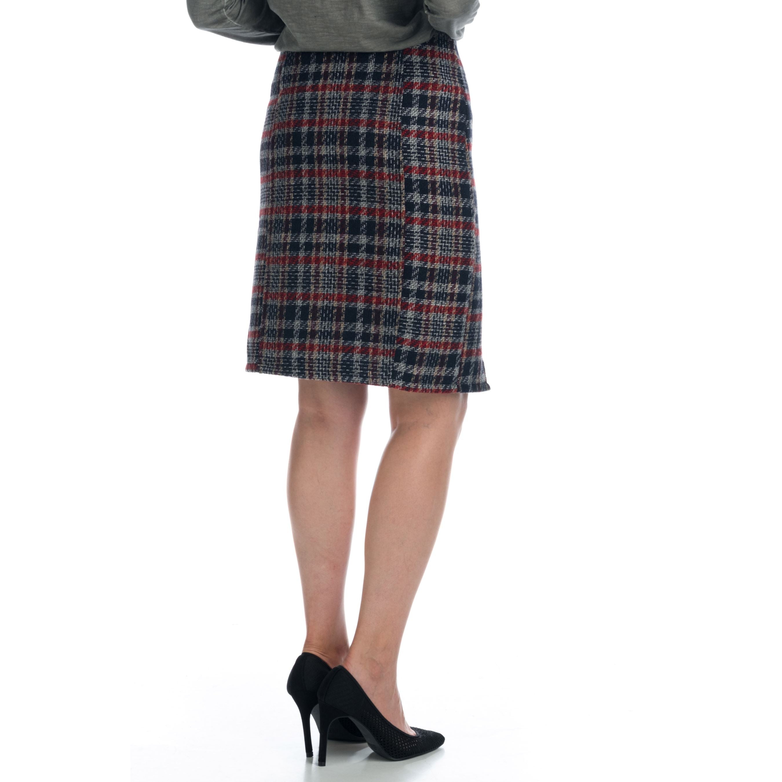 Falda de Tweed con Abertura Mujer – Koroshi Azul Oscuro