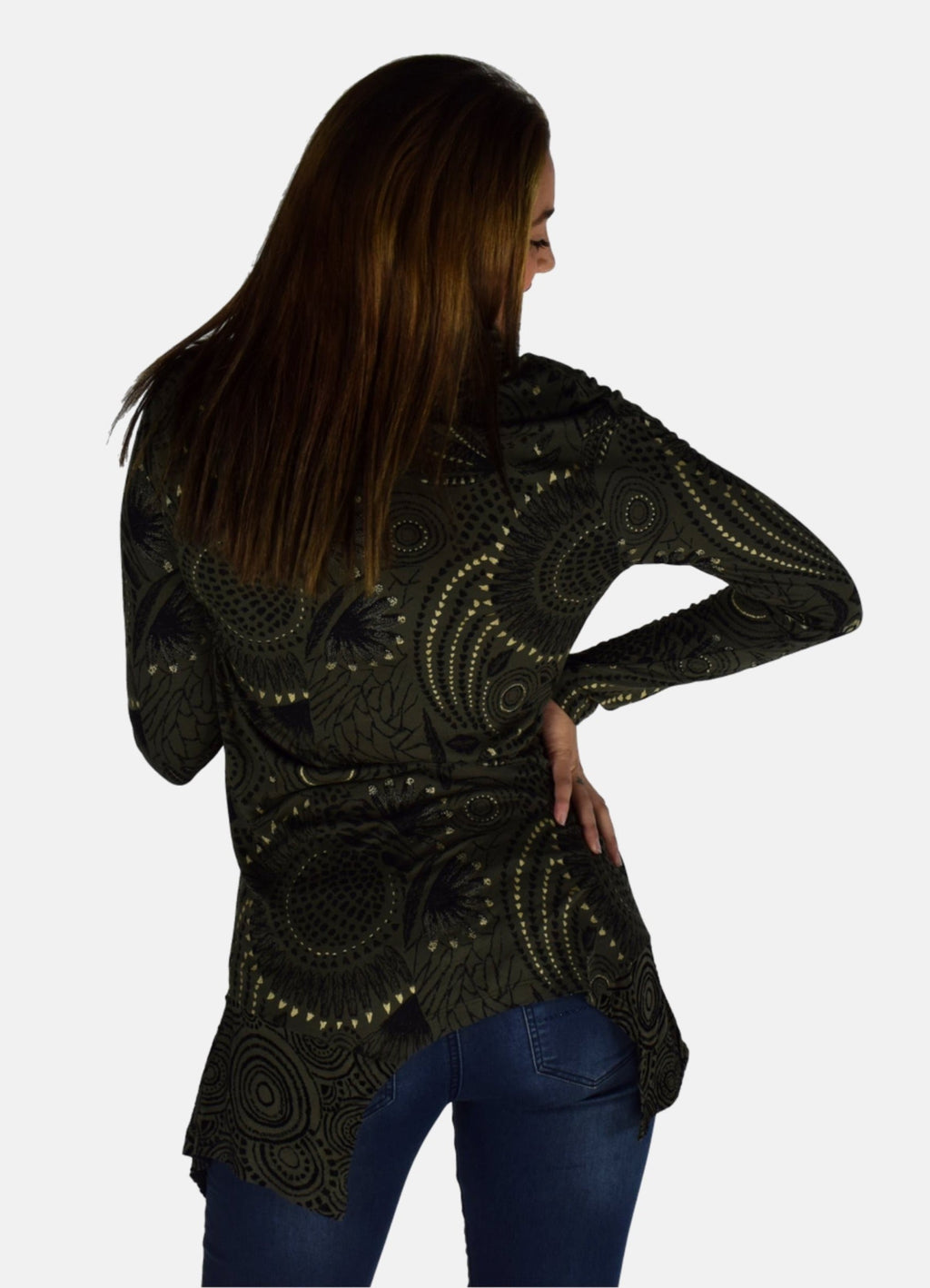 Camiseta Manga Larga Mujer Cuello Vuelto Estampada – Koroshi 1922ML03
