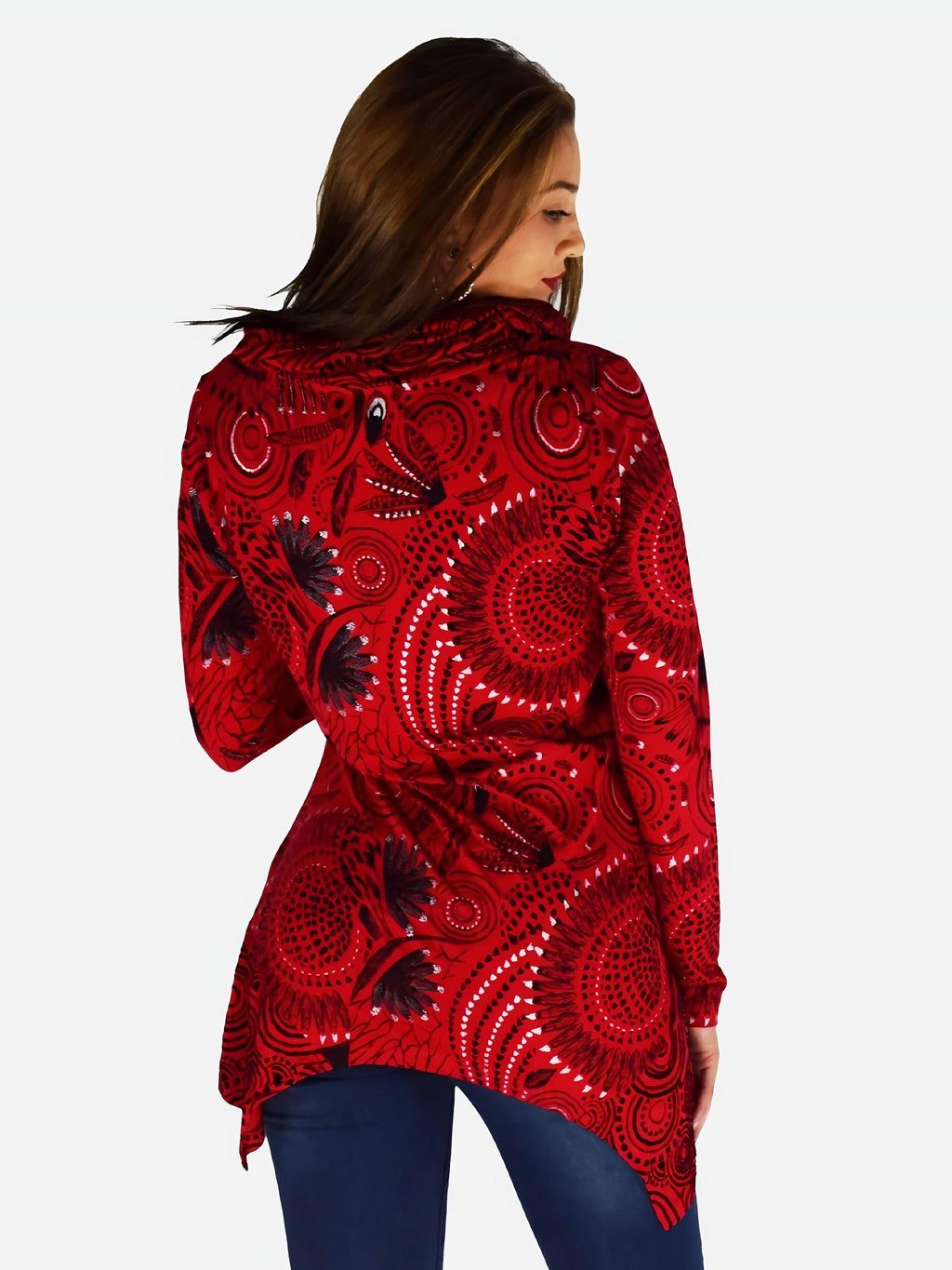Camiseta Manga Larga Mujer Cuello Vuelto Estampada – Koroshi 1922ML03