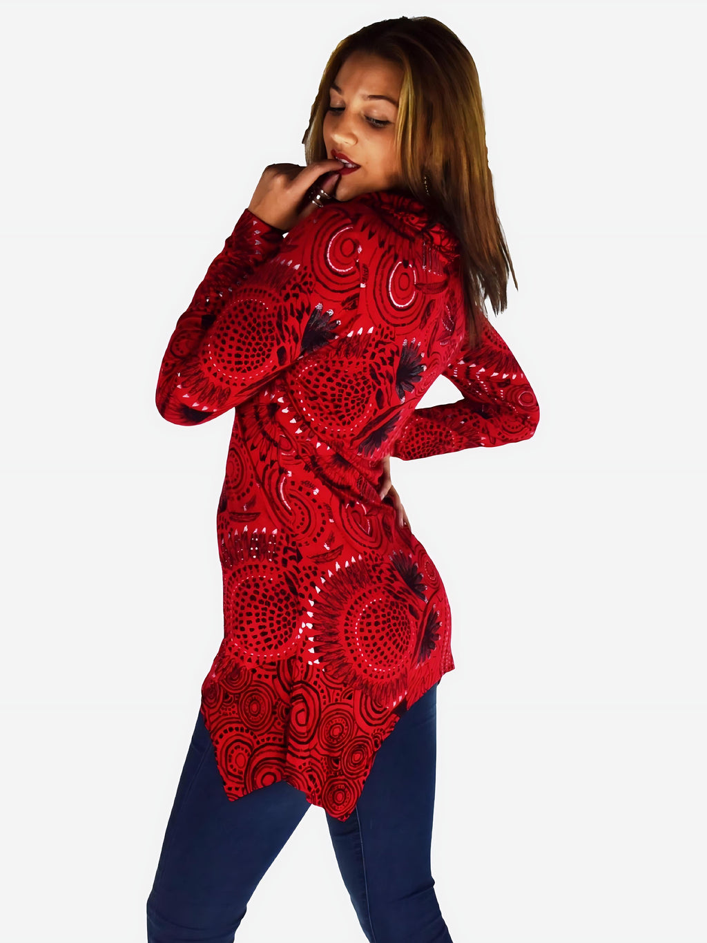 Camiseta Manga Larga Mujer Cuello Vuelto Estampada – Koroshi 1922ML03
