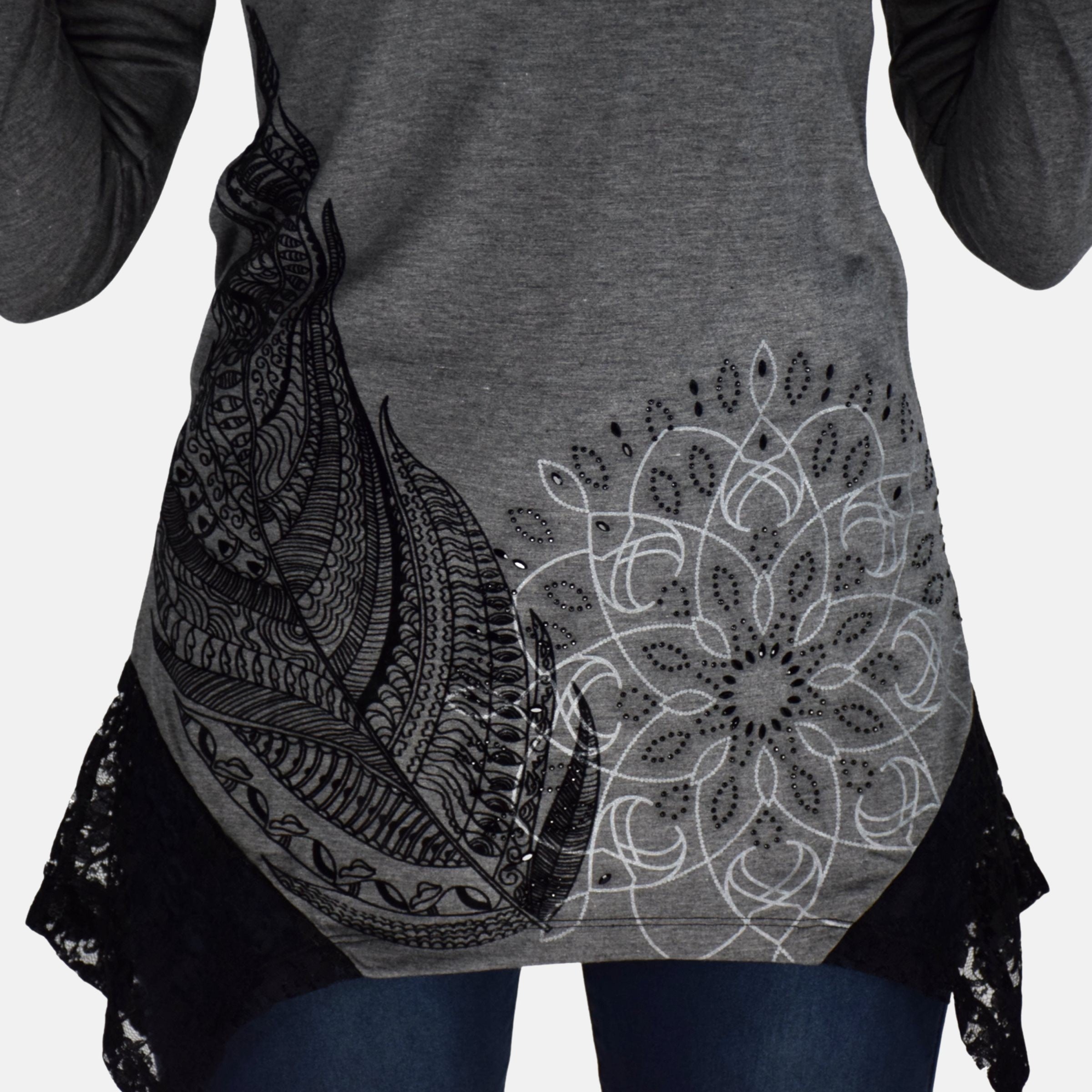 Camiseta Manga Larga Mujer Cuello Vuelto – Koroshi Gris Vigoré