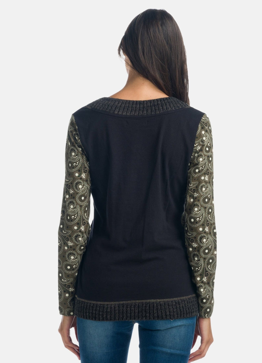 Camiseta Manga Larga Mujer Escote Cruzado Tricot – Koroshi 1922ML31