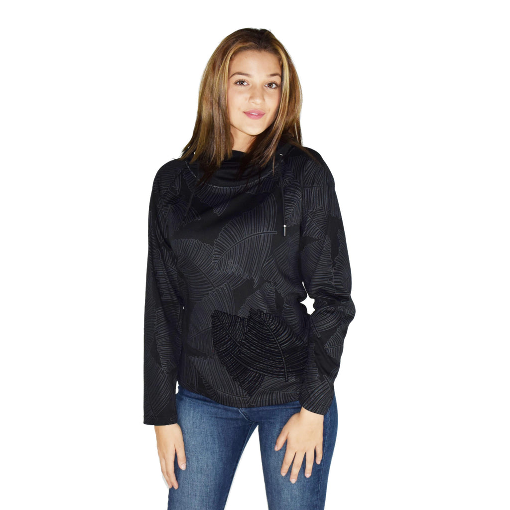 Camiseta Manga Larga Mujer Estampado Flock Hojas – Koroshi 1922ML65