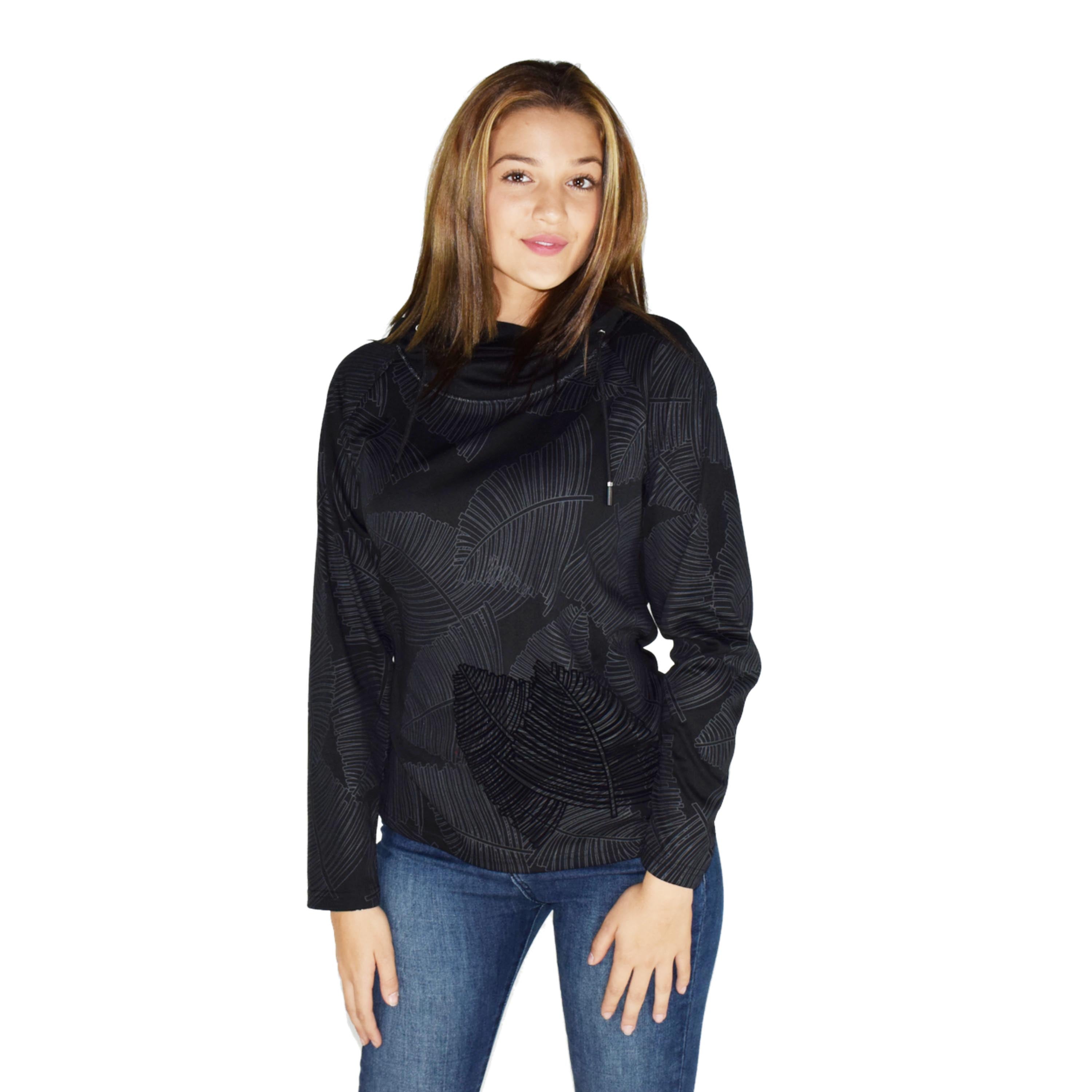 Camiseta Manga Larga Mujer Estampado Flock Hojas – Koroshi 1922ML65