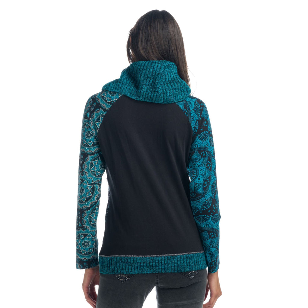 Camiseta Manga Larga Mujer Cuello Vuelto Estampada – Koroshi 1922ML66
