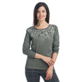 Camiseta Manga Larga Mujer con Bordados y Brillantes – Koroshi 1922ML81