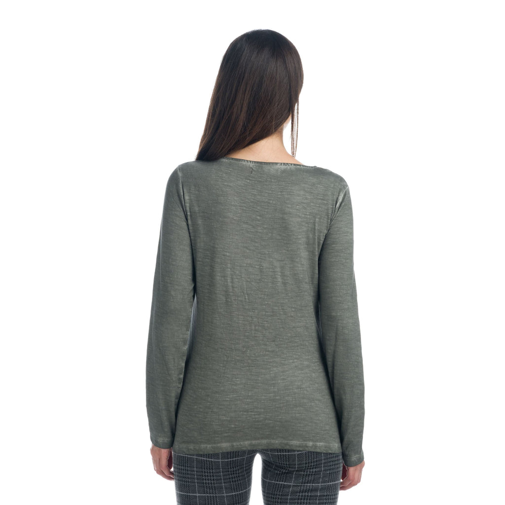 Camiseta Manga Larga Mujer con Bordados y Brillantes – Koroshi 1922ML81