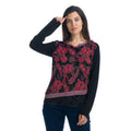 Camiseta Manga Larga Mujer Estampado Paisley Escote Corazón – Koroshi 1922ML86