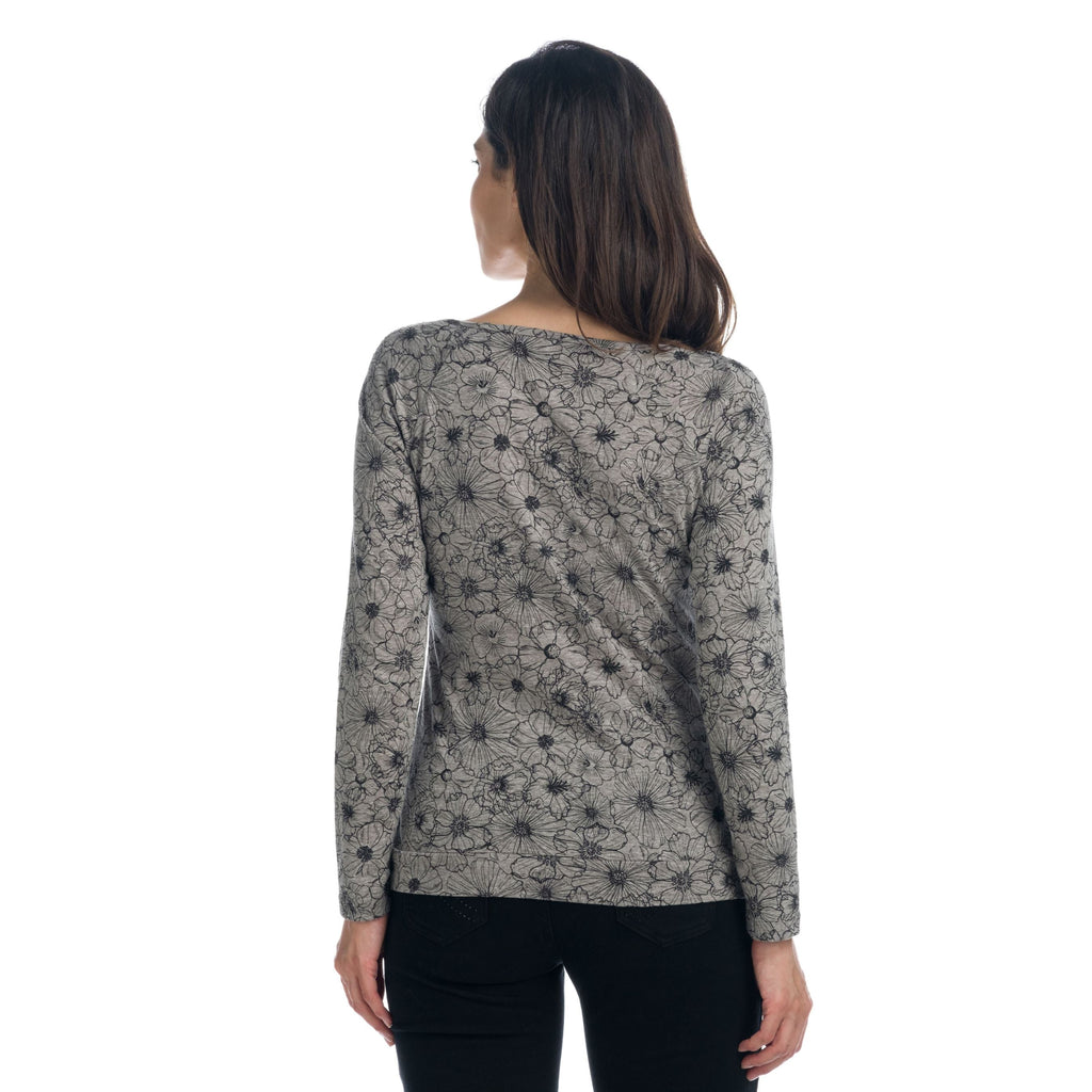 Camiseta Manga Larga Mujer Estampada Detalle Foil – Koroshi 1922ML90