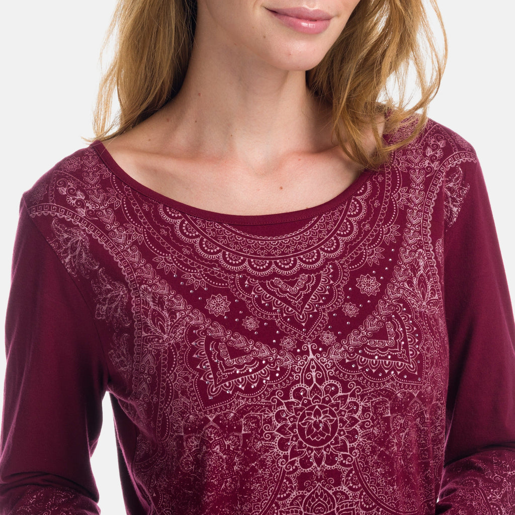 Camiseta Manga Larga Mujer Algodón Estampado Brillantes – Koroshi 1922ML92