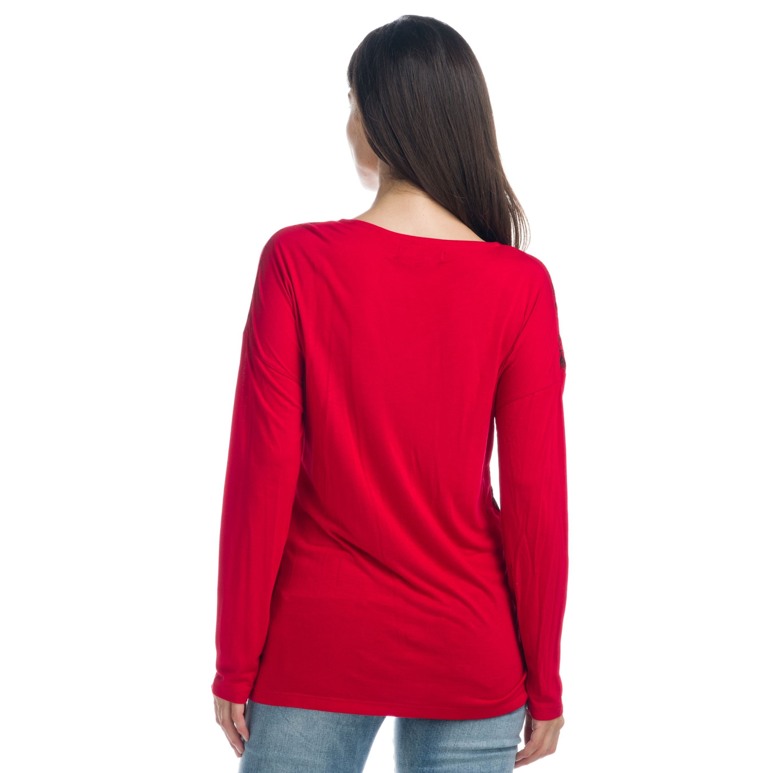 Camiseta Manga Larga Mujer Escote Pico Estampada – Koroshi 1922ML95