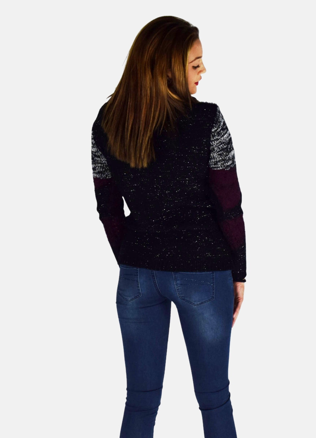 Jersey de Punto Grueso Mujer Cuello Vuelto Jaspeado – Koroshi 1922TR03