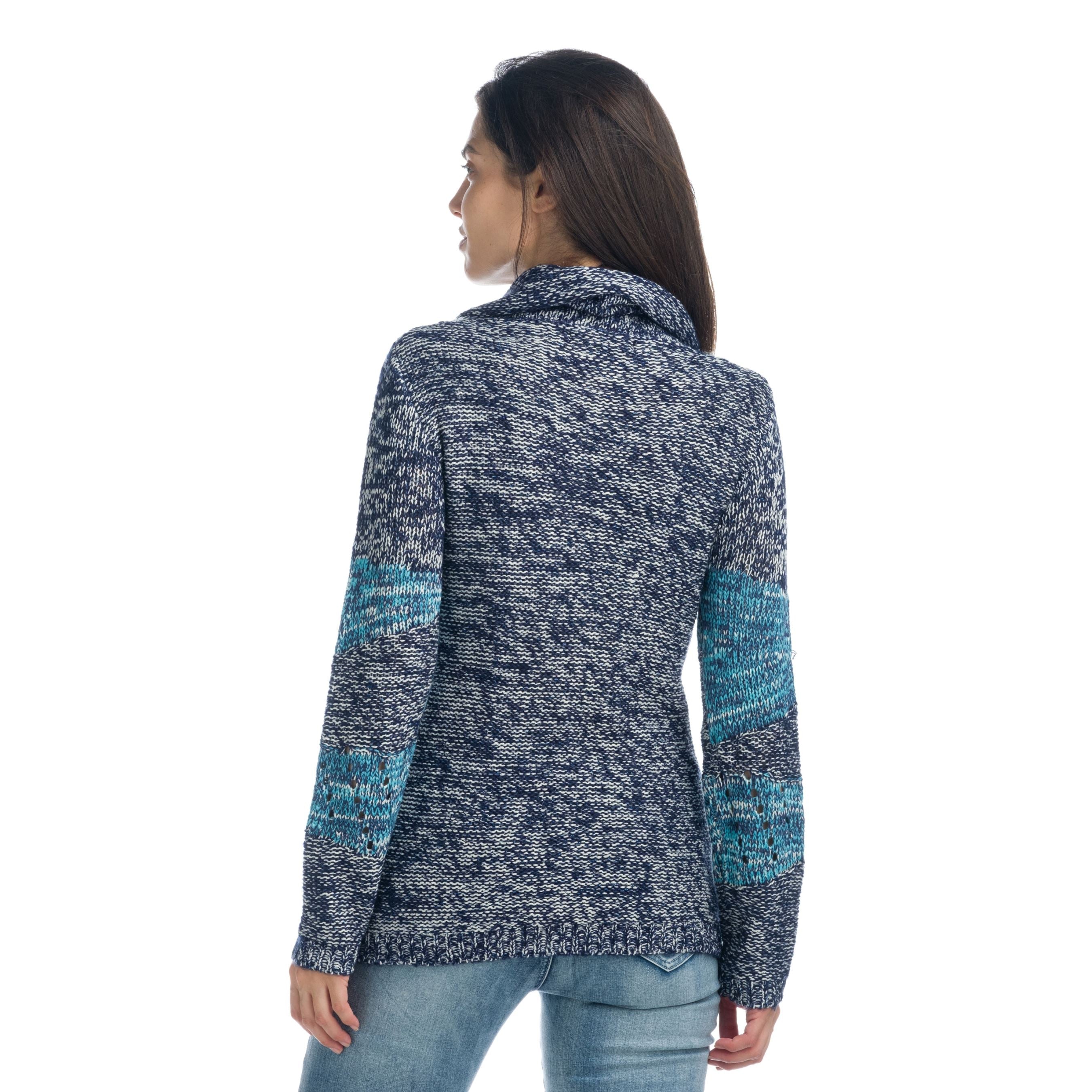 Jersey de Punto Grueso Mujer Cuello Vuelto Jaspeado – Koroshi 1922TR03
