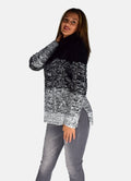 Jersey Mujer Punto Grueso Trenzado Degradado Cuello Vuelto – Koroshi 1922TR24