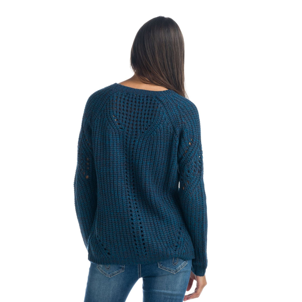 Jersey Mujer Punto Calado Cuello Redondo – Koroshi Petróleo